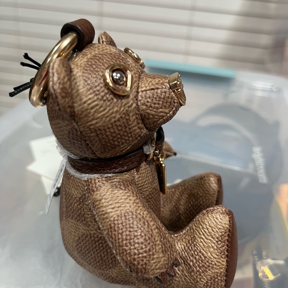 Coach Collectible Bear Bag Charm In Signature Canvas - Picture 2 of 6